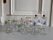 14 alte Biergläser mit
