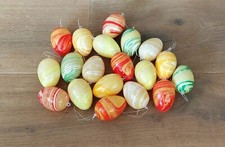 19 sehr schöne bunt marmorierte Plastik Ostereier Osterdeko innen/außen