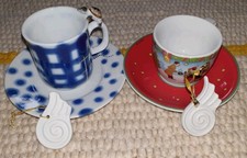 Alte Espresso-Mokkatassen Barbara Flügel, Hutschenreuther 2009, Porzellan Selb