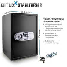 Aktentresor Möbeltresor Geldschrank Wandtresor elektronisch Schwarz BITUXX
