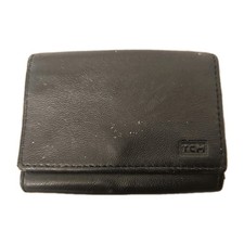 TCM Tchibo Damen Mini-Geldbörse Portemonnaie Leder schwarz Schlüsseltasche