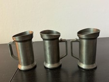 3x Vintage Zinn Becher Krug