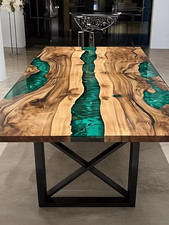 Großer Waldgrün Epoxid Tisch