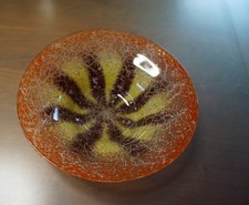 WMF IKORA Glas Schale orange gelb braun Widmann Art Deco selten