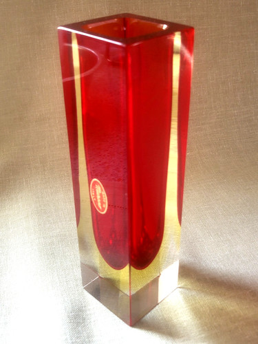 Murano block vase glaskunst - murano,