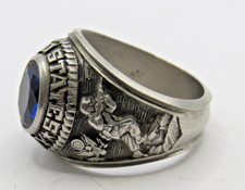 US Army Ring Edelstahl blauer