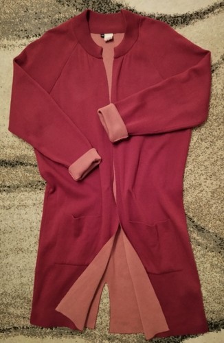 Schicker strickmantel bordeaux - strickmantel,