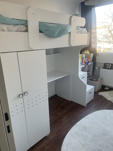 Kinder hochbett holz weiß mit - hochbett,