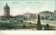 Ansichtskarte Mannheim Wasserturm und Festhalle um 1910  (Nr.949)