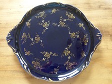 Fine Kobalt Spätlese Anbiete Teller Alka Kunst Kronach seitliche Griffe Handhabe