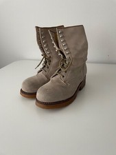 Buffalo Stiefel Boots Bikerboots Schnürstiefel Wildleder braun beige GR 39