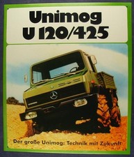 Altes Reklame Blechschild Oldtimer Traktor Mercedes Benz Unimog U120 425 40x33cm