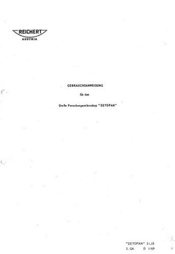 Reichert zetopan mikroskop - zetopan,