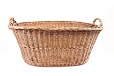 Großer Weidenkorb Wäschekorb Blumenkorb Oval Geflochten Deko Vintage Retro