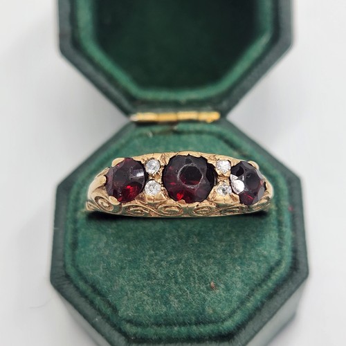 Vintage gelbgold 3 steine - 9,