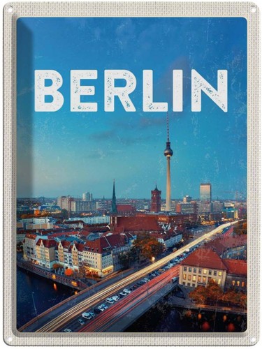 Blechschild 40x30 berlin - blechschild,