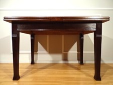 HANNIS ANTIQUE STORE / JUGENDSTIL TISCH UM 1910 - AUSZIEHBAR 2,35/ EICHE FURNIER