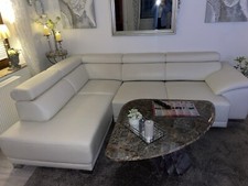 Garnitur Echtleder Weiß