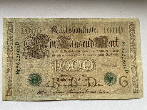 Reichsbanknote 1000 mark - reichsbanknote,