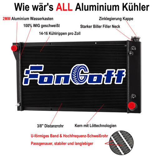 Reihig alu kühler für - 3-reihig,