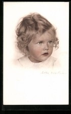 Foto-AK Lotte Herrlich: Mädchen mit blonden Locken und Blick zur Seite 