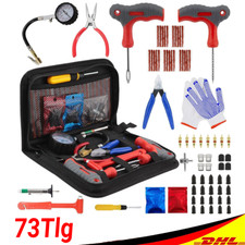 73 tlg Auto Reifenreparatur Set Kfz Pkw Pannenset Vulkanisier Flickzeug + Zange 