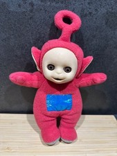 Teletubbies Po Plüsch Kuscheltier Stofftier 1996 Puppe rot Augen schließen