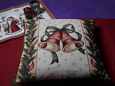 Hübsche DEKO Sofa Kissen"Glocken"Gobelin Beidsetig Hülle+Poly Füllung 45x45 Neu!