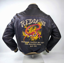 Redskins Lederjacke Dragon Teddy Gr. XL (L) dunkelbraun neu