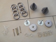 Gardinenstange, Vorhangstange, diverses Zubehör, Haken für Ringe, Ringe,Endkappe