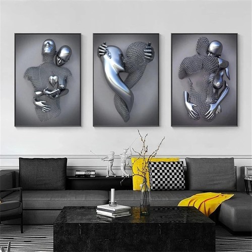 Moderne 3er kunst - moderne, set