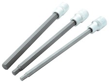 3 x Innensechskant 1/2" Stecknuss 8mm 10mm 12mm x 200 mm Lang Für Inbus Schraube