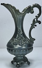 VTG Zinn Krug Vase Karaffe Italienisch 95/100 Blumenmuster Akantus Teilbar
