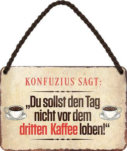 Blechschild lustiger kaffee - blechschild,