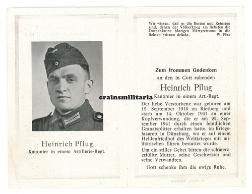 Orig sterbebild 121 id - orig.,