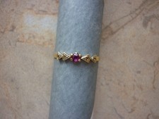 Ring 585 14K Gelbgold roter