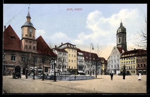 Jena markt mit rathaus - jena,,