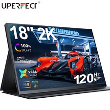 UPERFECT 120Hz Gaming Monitor 18 Zoll 2K 2560x1600 Tragbarer Monitor Freesync