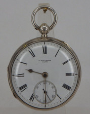Englische Herrentaschenuhr J. Davidson Wick Sterling Silber 1883 (108310)