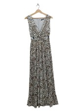 TFNC Damen Maxikleid Abendkleid Animal-Print Cut-Outs Raffungen Mehrfarbig S