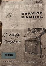 Jukebox Musikbox Service Manual  Parts  Katalog Wurlitzer 2400 Serie 
