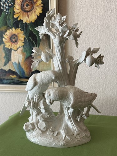 Meißen figur papageien auf - papageien,