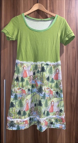 Handmade kurzarm kleid grün - kleid,