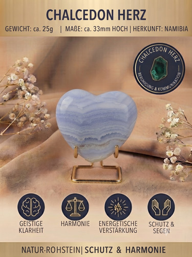 Blauer chalcedon herz namibia - chalcedon,