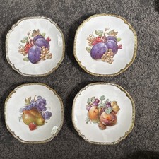 4x Striegauer Teller Obstmotiv