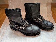 Robuste Biker Boots Stiefeletten, Kette, Festival Halloween, Bershka Gr. 40
