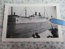Stettin Hafen ca 1939 Dampfer der Deutsche  Liegeplatz Originalfoto Agfa Lupex