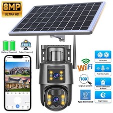 8MP Solar Kamera FUNK ÜBERWACHUNGSKAMERA Outdoor WLAN WIFI IP CAMERA Set AUßEN
