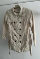 Only Damen Trenchcoat Mantel mit Gürtel Creme Größe L