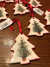 Hänger Christbaumschmuck Nostalgie beidseitiges Dekor, Porzellan, Neu, Baum